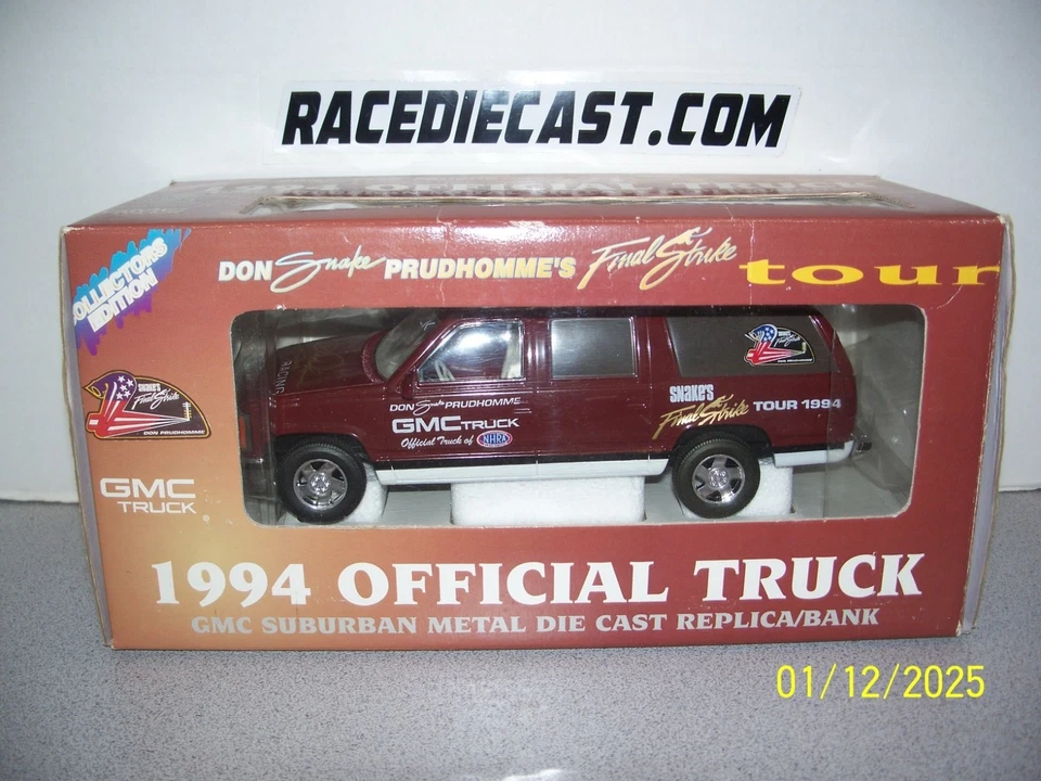 DON PRUDHOMME "THE SNAKE FINAL STRIKE"  1/24 SUBURBAN 1994 OFFICIAL TRUCK - Image 1 of 3