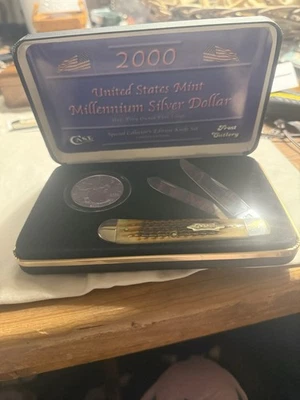 Cuchillo trampero Case XX State Quarters 2000 6254SS #066 escalas óseas con certificado de autenticidad y caja Foto 1 de 3