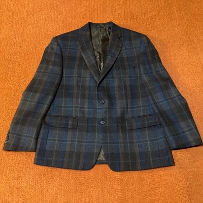 Chaqueta Blazer Abrigo Deportivo 44s Ralph Lauren Etiqueta Negra Tartán Lana Tweed Foto 1 de 4