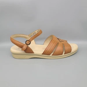 SAS Sandals Womens 12 W Hurache Antique Tan Wide Wedge  Comfort Ankle Strap Wide - Picture 1 of 8