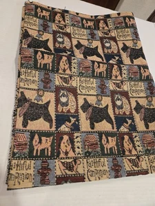 Faithful Companion Dog Animal Tapestry Fabric 54" X 1 Yard - Picture 1 of 4
