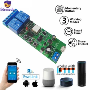 2Channel Wifi Wireless Switch Relay Module Inching Self-locking Interlock - Picture 1 of 4