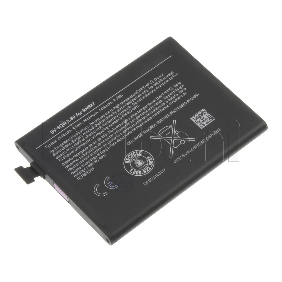 BV-5QW Nueva Batería de Repuesto Li-Polímero para Nokia Lumia 930 BV-5QW 2420mAh Foto 1 de 1