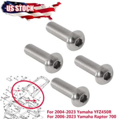 For 04-23 Yamaha YFZ450 Subframe Sub Frame BOLTS x4 YFZ450R Raptor 700 R Screw - Image 1 of 4