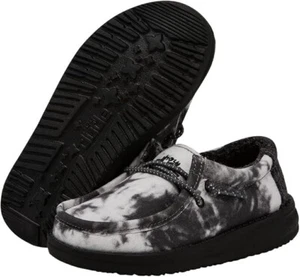 size 11 Hey Dude Boy's Wally Youth Thunderstruck Tie Dye Lace Up Loafers - Picture 1 of 4