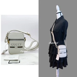 NEW Authentic Gucci Unisex Logo Leather Crossbody Shoulder Bag - Picture 1 of 13