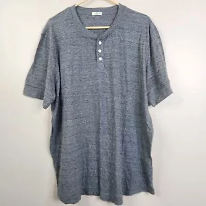Camiseta Henley gris jaspeado manga corta Flint And Tinder para hombre 3XL - Imagen 1 de 6