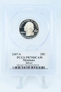 2007-S PCGS PR70DCAM Silver Montana State Quarter Proof 25C - Picture 1 of 2