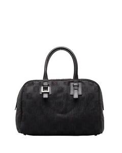 Pre Loved Loewe  Mini Boston Bag in Black Canvas  -  Handbags  One Size
