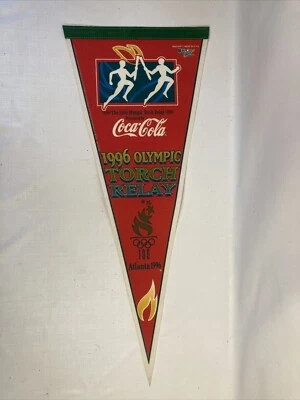 ATLANTA OLYMPICS Vintage Felt Pennant Relay With Hologram Sticker GUC Coca-Cola - Image 1 of 4