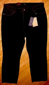 Vero Moda Brenda 14 Curve Hi Slim Straight Black Jeans 36x26 Unhem NWT 2119 - Picture 1 of 9