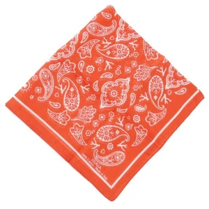 Isaia Red and White Paisley Bandana Print Lightweight Cotton Handkerchief New - Picture 1 of 4