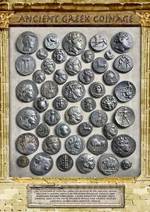 Ancient Greek Coinage Sampler Poster 22"x 28 (coins are in medium resolution) - Picture 1 of 1