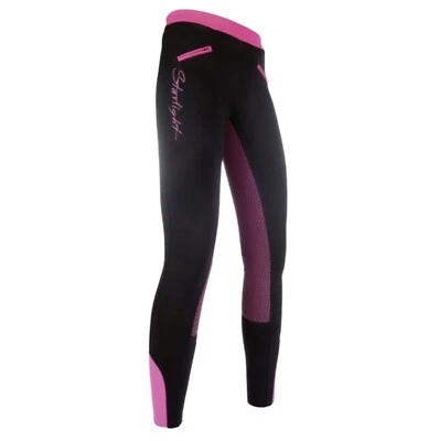 HKM Reitleggings Starlight, Silikon Vollbesatz, Leggings, Reithose, schwarz-pink - Bild 1 von 2