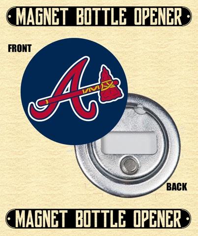 Atlanta Braves - Magnet Bottle Opener - Choose From 12 Designs Cover