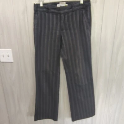 Pantalones informales antiguos azul marino cintura baja a rayas negros talla 6 jefe de negocios dama Foto 1 de 4