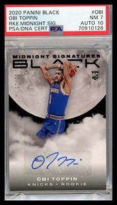2020-21 Panini Black Rookie Midnight Signatures Obi Toppin RC /25 PSA 7 Auto 10 - Bild 1 von 2