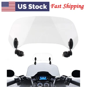 Clear Motorcycle Adjustable Clip On Windscreen Extension Spoiler Wind Deflector - Picture 1 of 10
