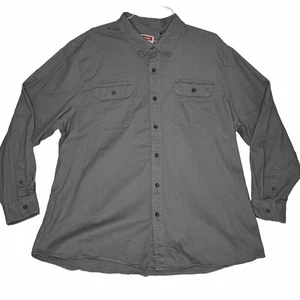 Wrangler Long Sleeve Button Down Shirt Men’s 2XL Gray Pockets Classic CLEAN! - Picture 1 of 12