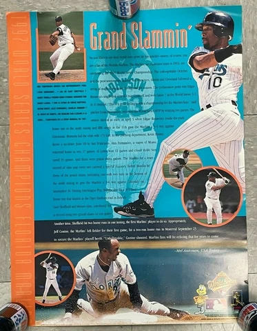 1997 WORLD SERIES CHAMPS FLORIDA MARLINS GRAND SLAMMIN' PROMO POSTER 17.5X24" M6 Cover