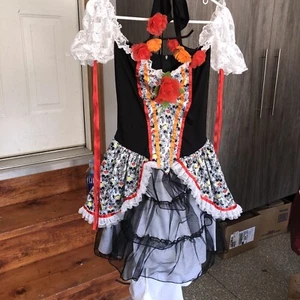 Leg Avenue Senorita Day of the Dead Costume Size S + Mask & Bracelets - Picture 1 of 7