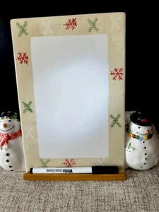 Oneida Snowmates Christmas Ceramic Dry Erase Writing Board In Box,Sits On Table - Picture 1 of 12