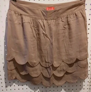 Elle Brown Mini Skirt Size 8 Side Zip - Picture 1 of 5