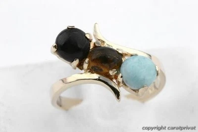 Ring 14kt 585 er Gelb Gold Farbsteinen Damenringe Gr 61 Top!   - Bild 1 von 4