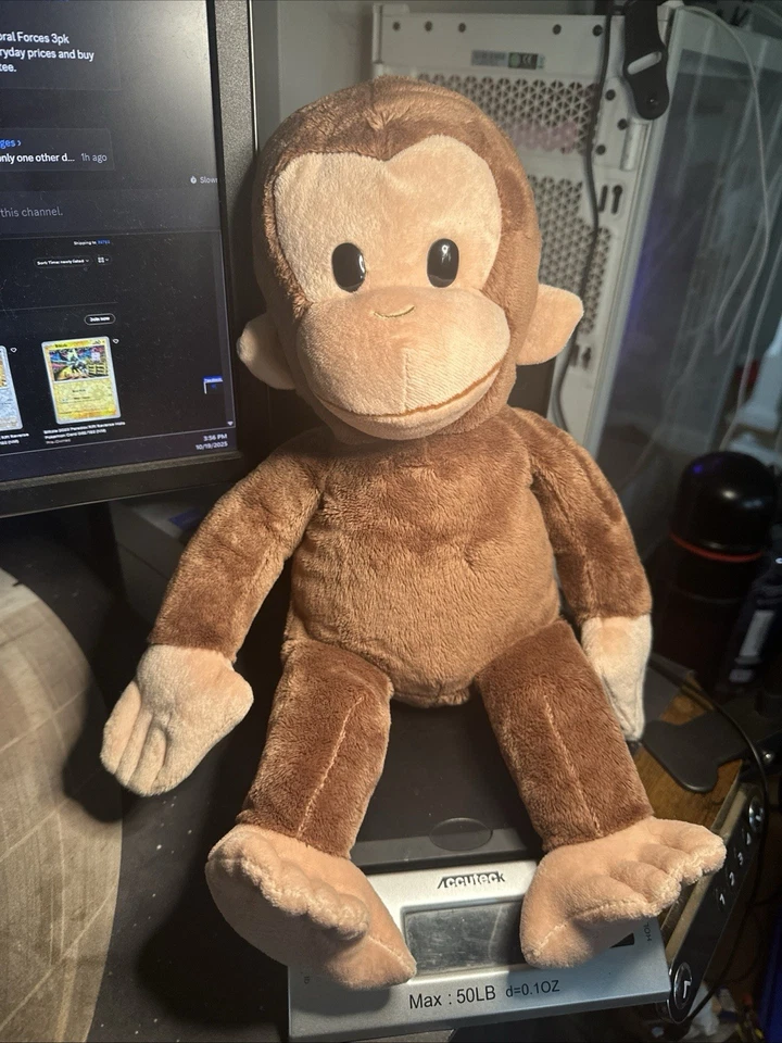 Vintage Applause Curious George with hard plastic eyes 16" Plush Toy - #8 - Image 1 of 4