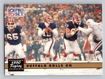 1991 Pro Set 1990 Replay Buffalo Bills Jim Kelly Dan Marino #341 HOF - Image 1 of 2