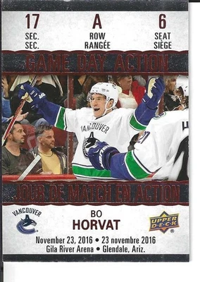 2017-18 UPPER DECK TIM HORTON'S #GDA-6 BO HORVAT - Image 1 of 2