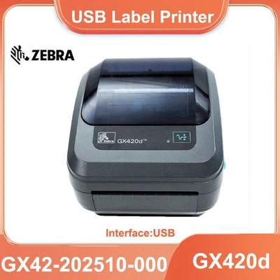 Zebra GX420d 203dpi Direct Thermal Label Printer USB GX42-202510-000 - Image 1 of 4