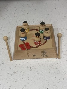 Vintage Japanese Wooden Sumo Wrestling Game Sumo Toy - Picture 1 of 10