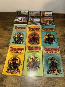 Jon Sharpe lot of 9 Western paperback books from The Trailsman Series - Picture 1 of 2
