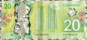1963-3-19 March Birthday Note $20 Dollar Canada FIP 1963319 Year Serial Number - Picture 1 of 2