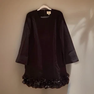 Dalia Minikleid schwarz Organza und Federbesatz mit Biesen Größe Large Party Glamour - Bild 1 von 15