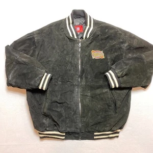 NFL Super Bowl XXXVIII Suede Leather Varsity Jacket Men's 2XL Black Coat - Picture 1 of 14
