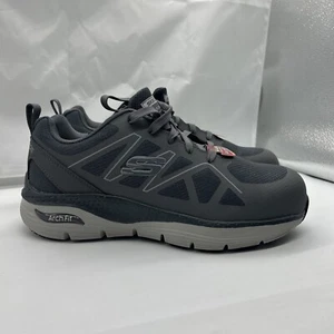 Zapato de Trabajo Skechers Para Hombre Talla 9 Gris Ajuste de Arco Resistente al Deslizamiento Puntera de Aleación de Acero - Imagen 1 de 18