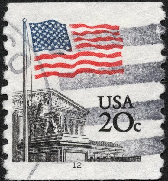 US - 1981 - 20 Cents US Flag Over Supreme Court Coil Issue #1895 Plate 12 Single - Image 1 of 1