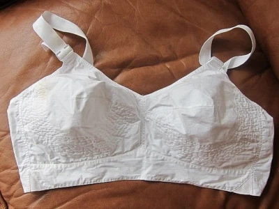 Vintage NOS  50's Exquisite Form White Cotton Circle Stitch Bullet Bra Sz 42D - Image 1 of 4