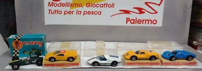 LOTTO DI 5 PENNY POLITOYS 1/66 LOTUS ABARTH 2000 FORD GT CARABO MATRA SPORT - Immagine 1 di 2