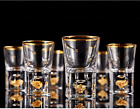 Ensemble de lunettes de tir 1,5 once cristal shoot verre décoré de flocons de feuilles d'or 24 carats