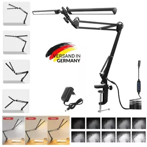 Schreibtischlampe LED Doppelkopf Tischlampe Leselampe Büroleuchte Dimmbar 24W - Bild 1 von 24