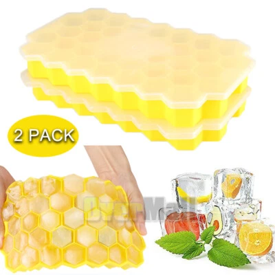 37 Grid Ice Cube Trays 2 Pack, Silicone Easy-Release and Flexible Ice Cube Molds - Image 1 of 4