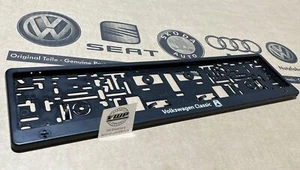 Volkswagen Classic Wolfsburg Show Number License Plate Holder Surround OEM Gift - Picture 1 of 4