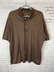 Polo Vintage Bobby Jones XL Para Hombre Golf Marrón Cuadrados a Rayas (BAY) - Imagen 1 de 7