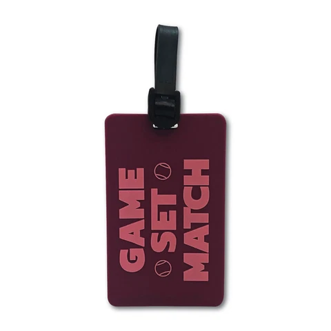 Tennis Bag Tag - Game Set Match - Magenta Cover