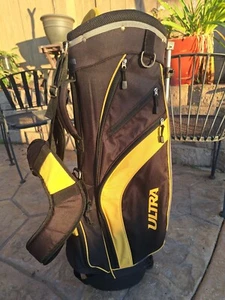 Wilson Ultra Golf Bag Double Strap Stand Bag 7 Way Divider Black Yellow - Picture 1 of 8