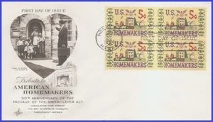 USA4 #1253 U/A ARTCRAFT FDC BL4  Homemakers - Picture 1 of 1
