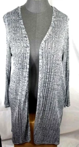 Catherines Longline Cardigan Plus Size 3X 26/28 Blue Open Front Knit Duster NWT - Picture 1 of 6
